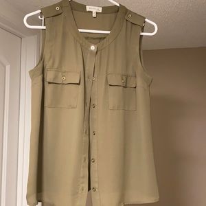 Chiffon olive green top